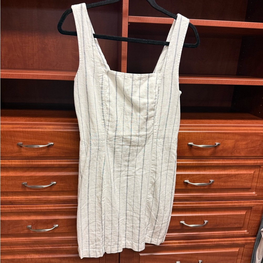 Old Navy Cream & Black Striped Dress